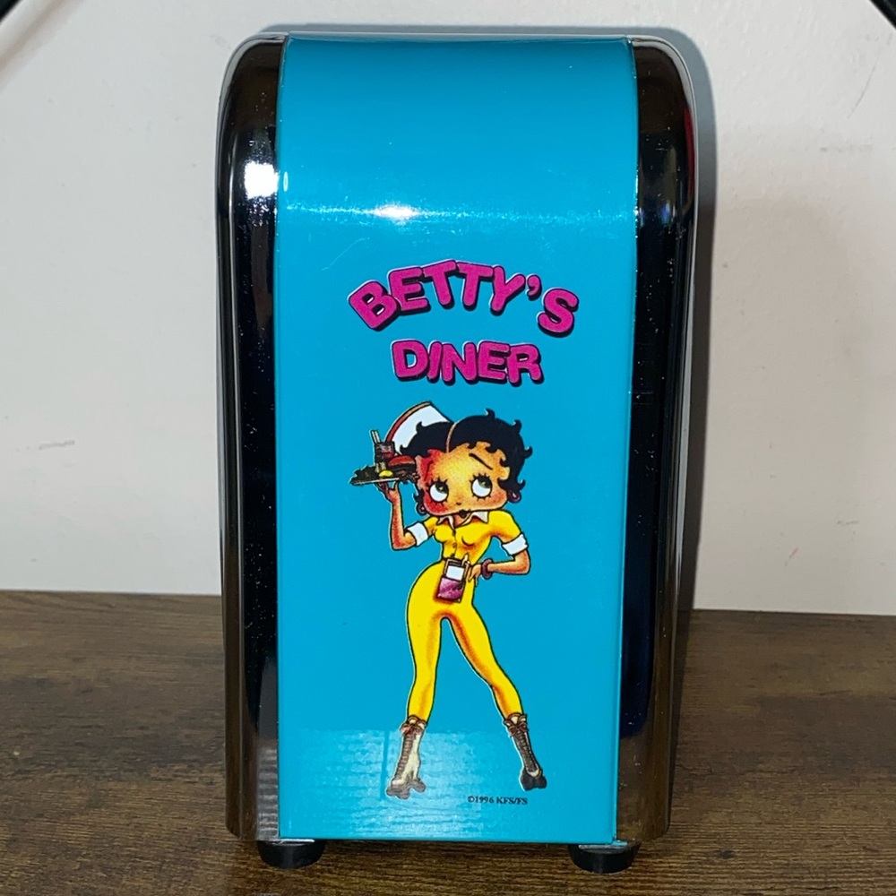 Betty Boop 1996 Betty’s Diner Napkin Dispenser Holder Set RARE - Picture 2 of 5
